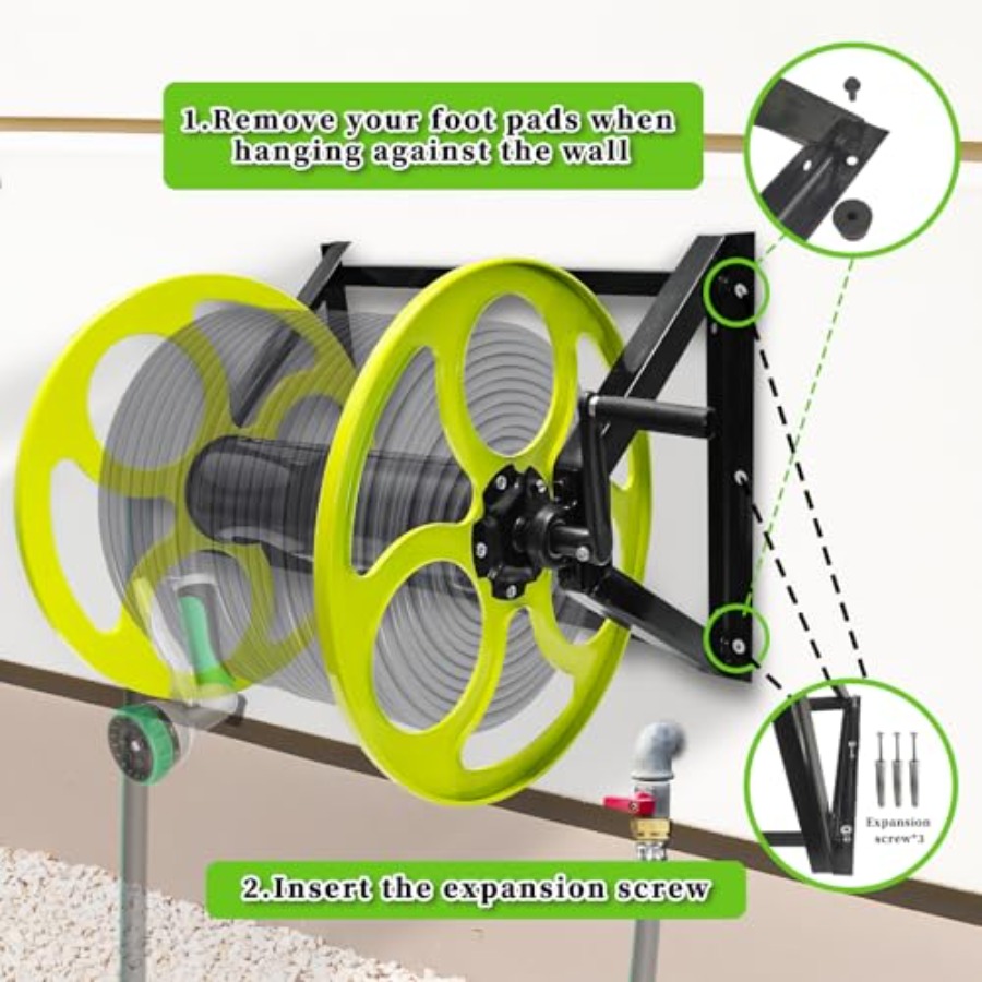 Stainless Steel Garden Hose Re - Reel Handle recensie en prijs
