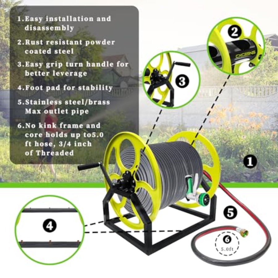 Heavy Duty Garden Hose Reel wi - Reel Handle recensie en prijs