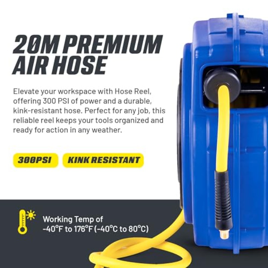 Retractable Air Hose Reel 3/8  - Reel Handle recensie en prijs
