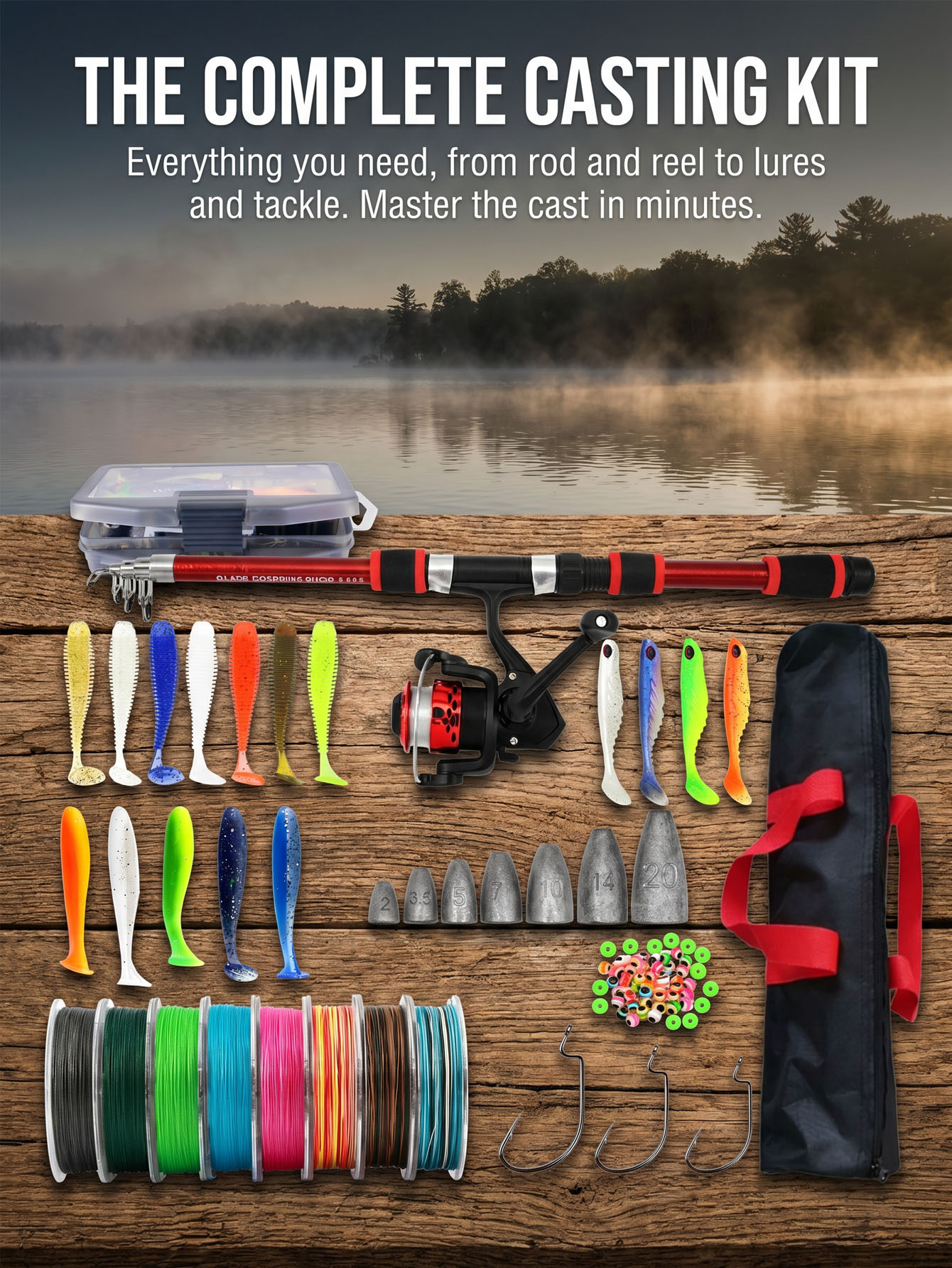 Fishing Rod Reel Combos Collap - Reel Bag recensie en prijs