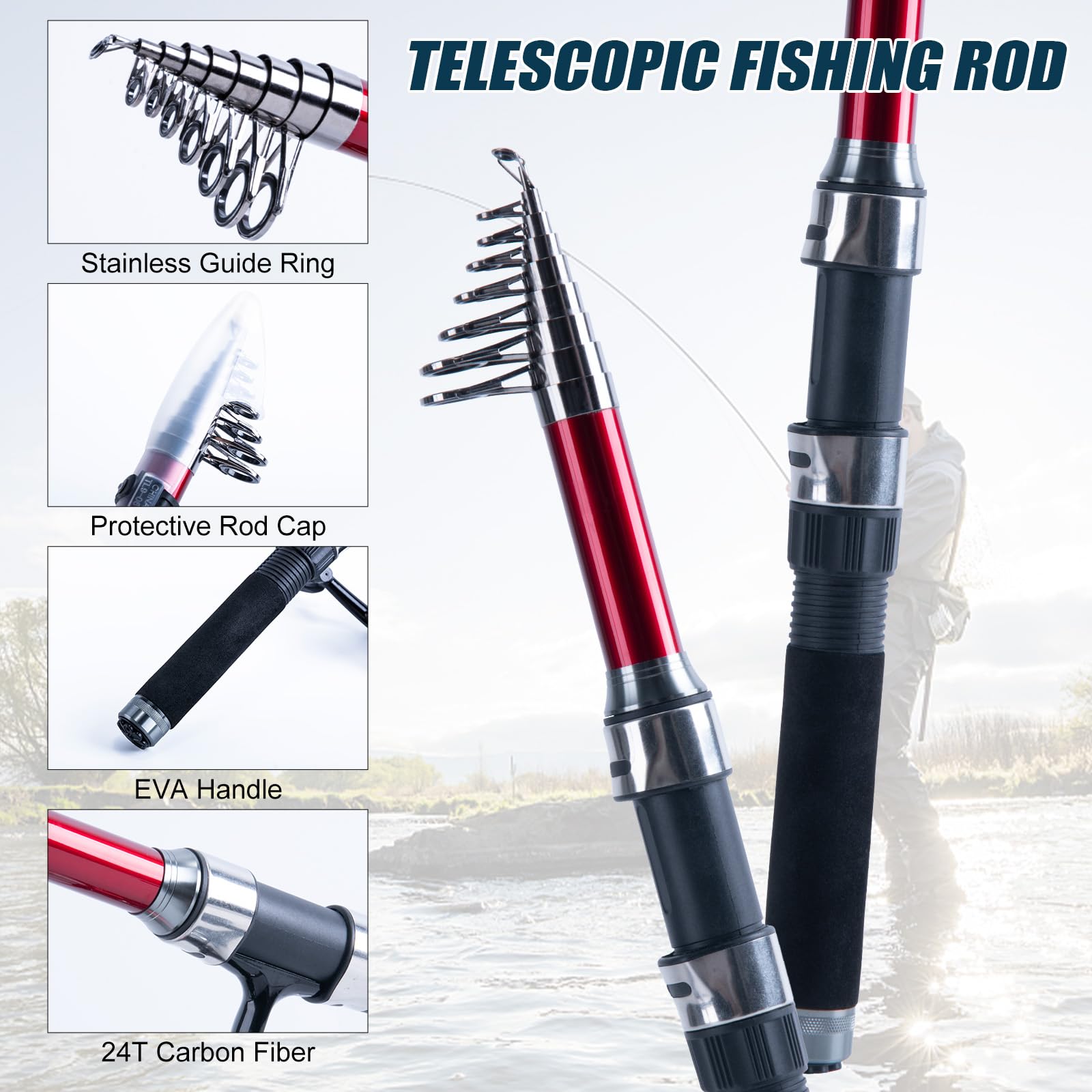 Goture 2Pcs Fishing Rod and 2P - Reel Bag recensie en prijs
