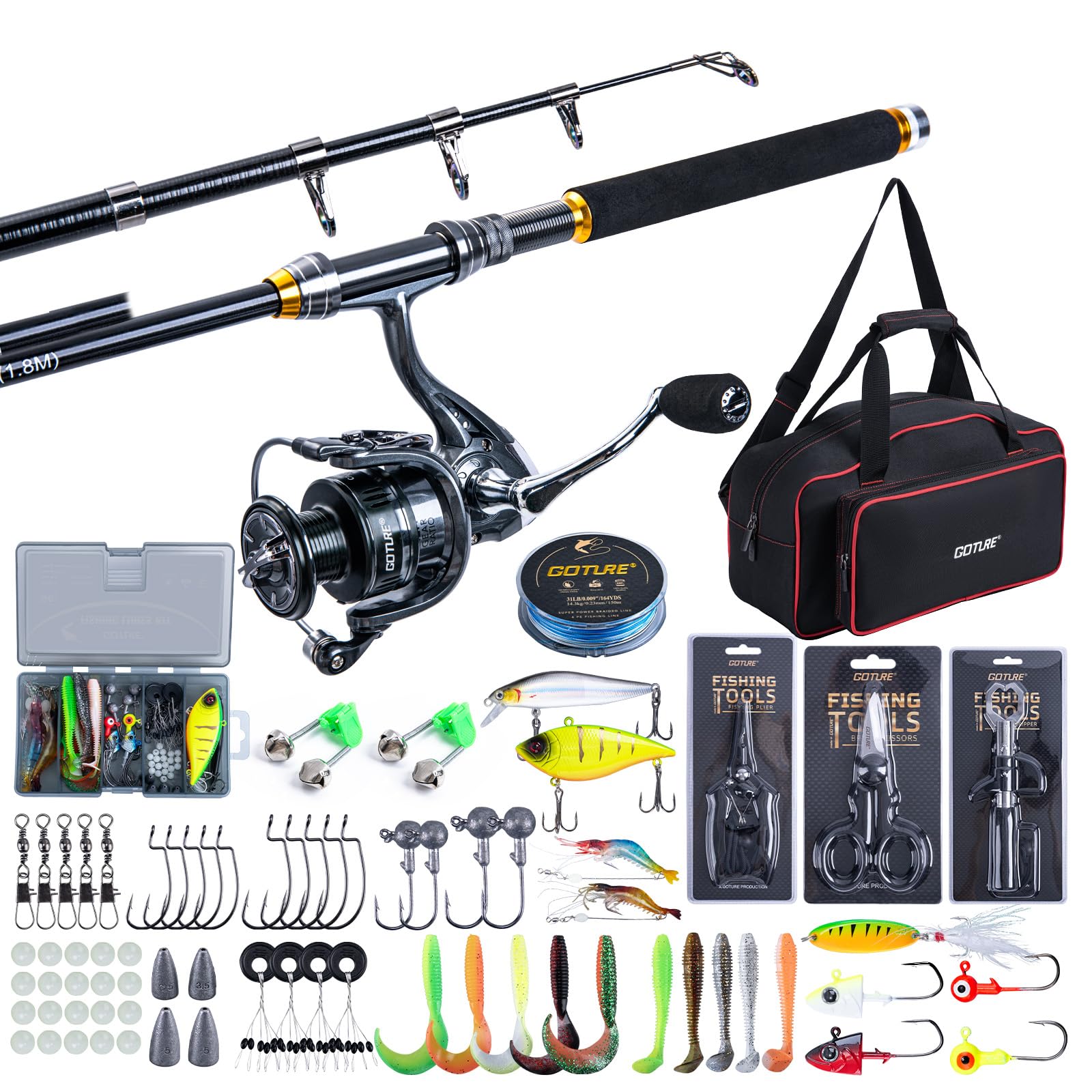 Goture Fishing Telescopic Rod  - Reel Bag recensie en prijs